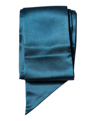Dolce & Gabbana Dark Green Satin Silk Skinny Foulard Scarf - Scarves & Shawls