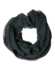 Dolce & Gabbana Dark Green Silk Neck Wrap Foulard Scarf
