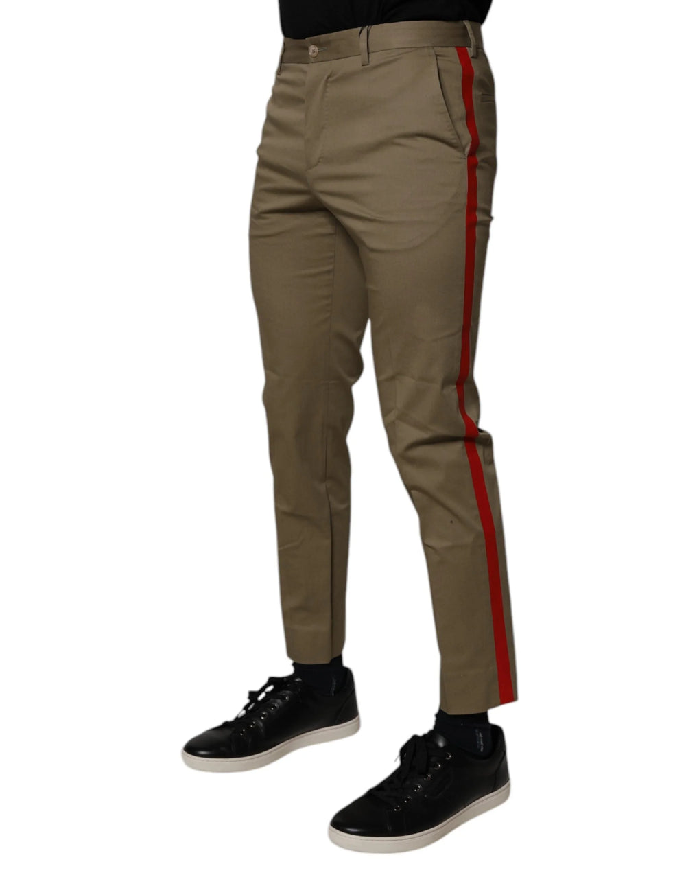 Dolce & Gabbana Dark Khaki Cotton Tapered Pants - IT46 | S - Chinos