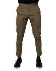 Dolce & Gabbana Dark Khaki Cotton Tapered Pants - IT46 | S - Chinos