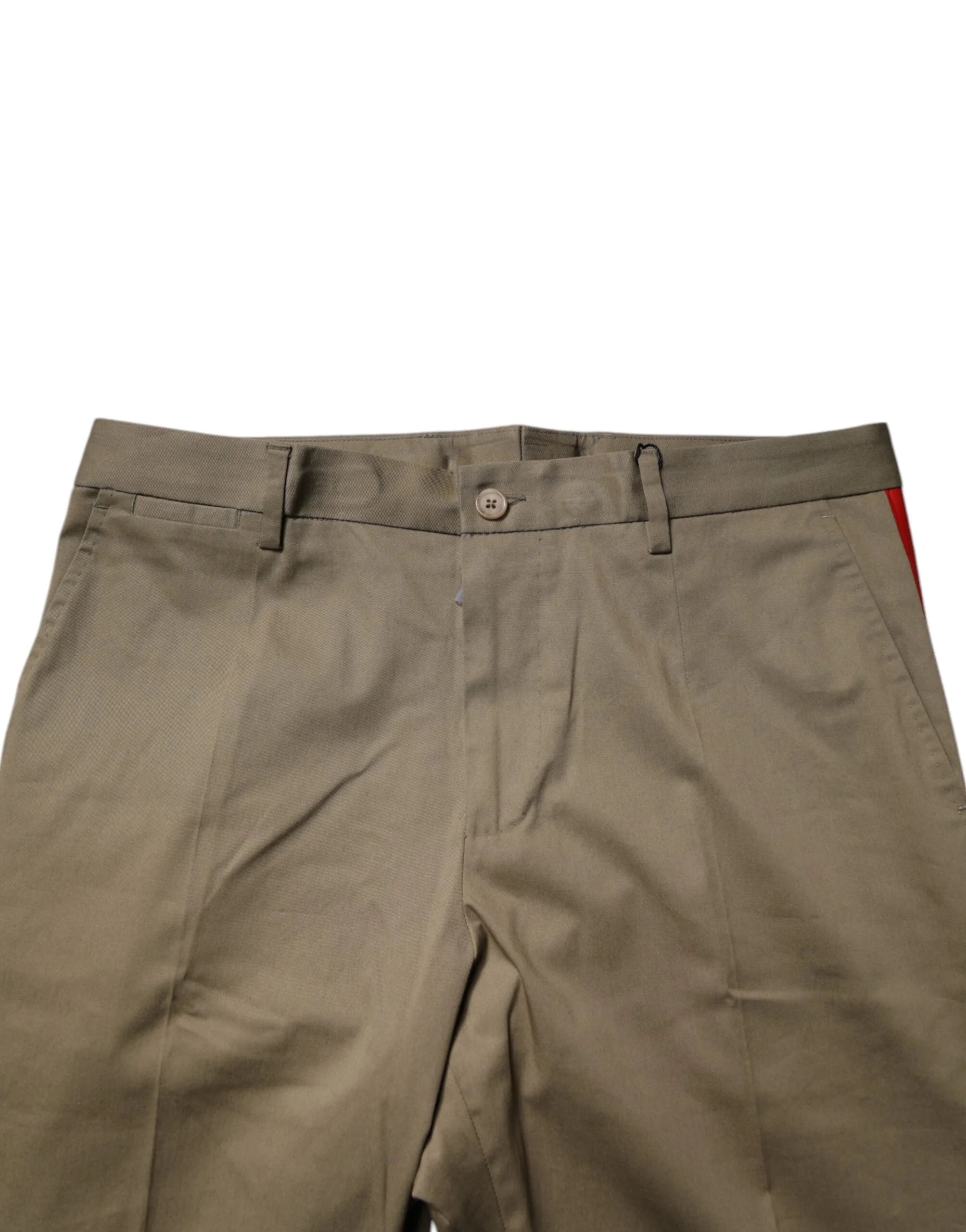 Dolce & Gabbana Dark Khaki Cotton Tapered Pants - IT46 | S - Chinos