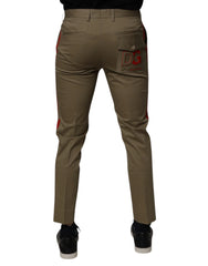 Dolce & Gabbana Dark Khaki Cotton Tapered Pants - IT46 | S - Chinos