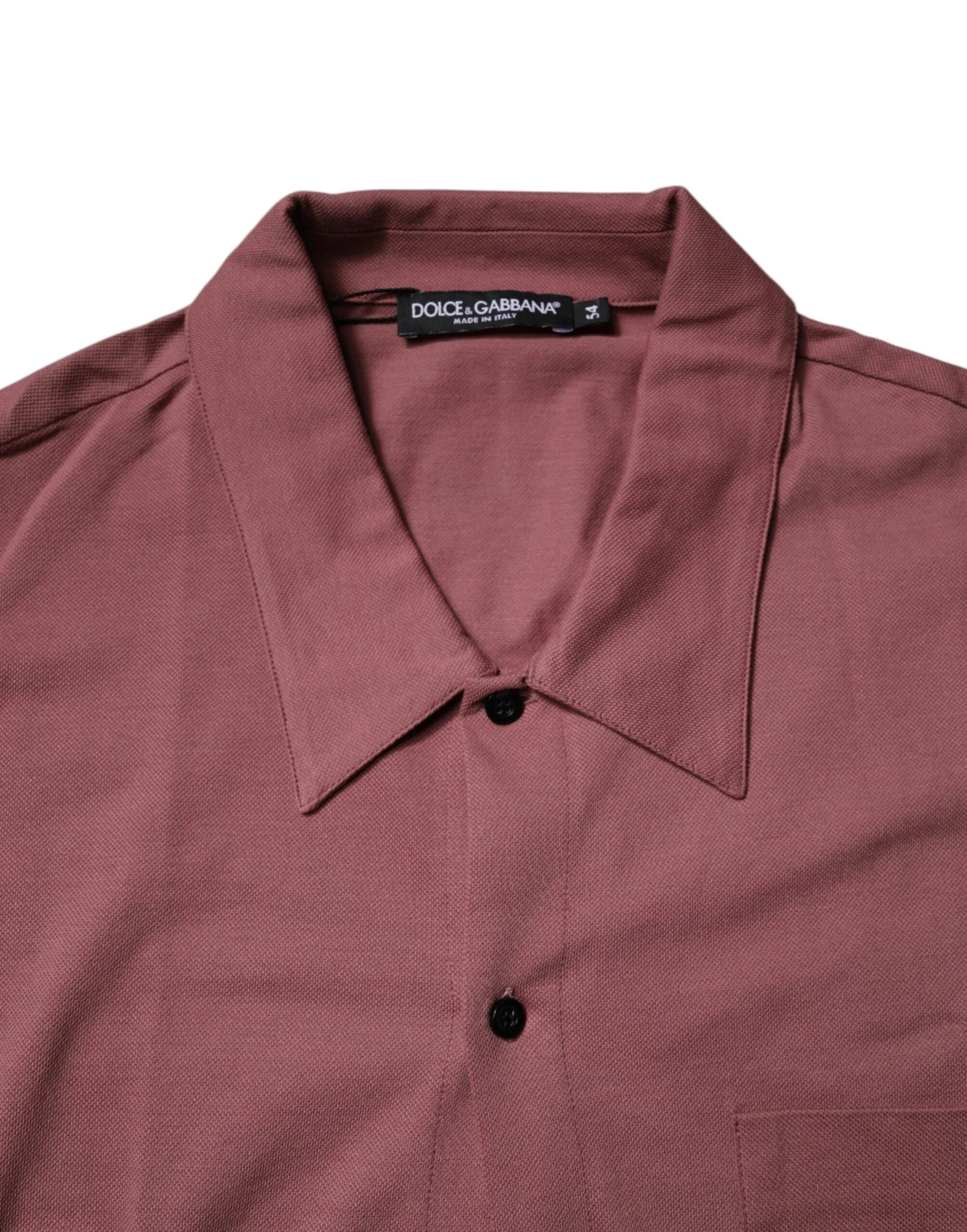 Dolce & Gabbana Dark Pink Button Down Casual Polo Men Shirt - Polos
