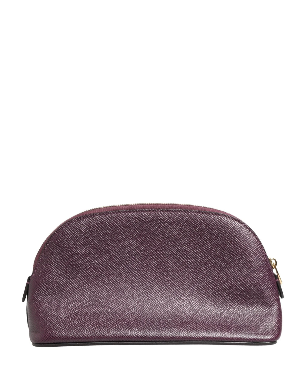 Dolce & Gabbana Portefeuille-sac à main zippé en cuir violet foncé avec logo DG