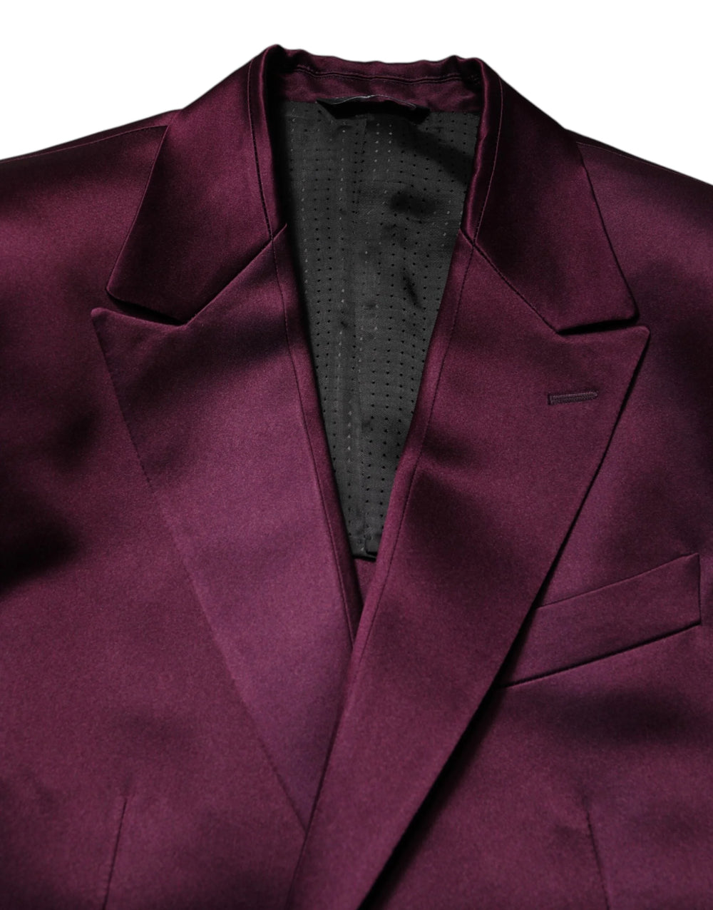 Dolce & Gabbana Dark Purple Silk 3Piece Single Breasted Suit - Tuxedos