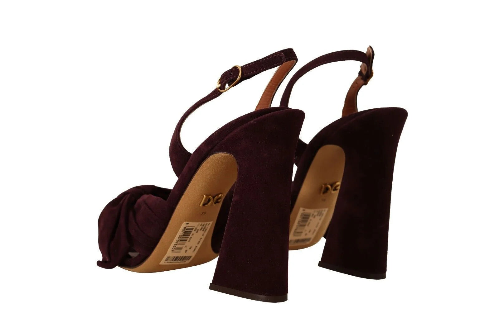 Dolce & Gabbana Dark Purple Suede Ankle Strap Sandals Shoes - EU39/US8.5 - Sandals