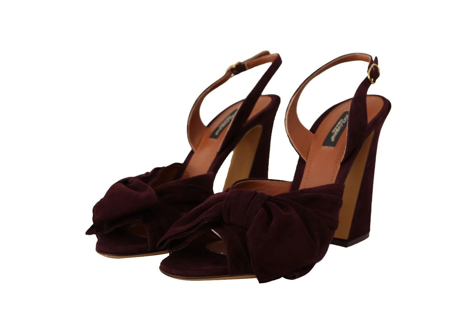 Dolce & Gabbana Dark Purple Suede Ankle Strap Sandals Shoes - EU39/US8.5 - Sandals