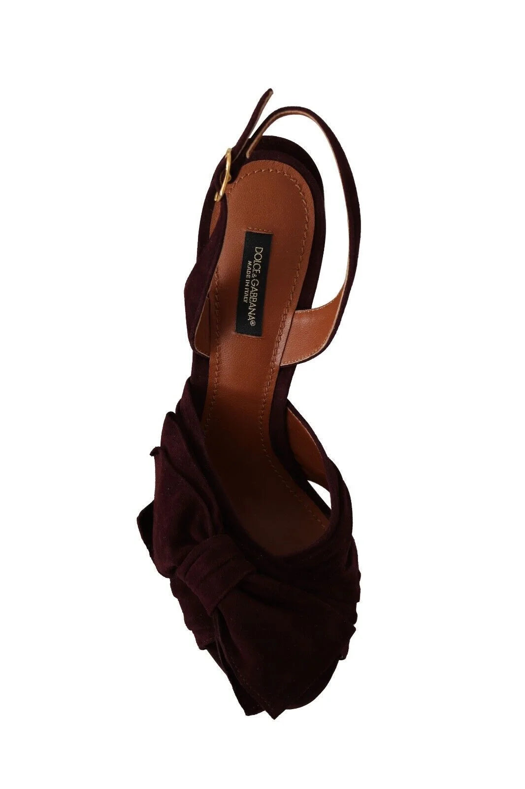 Dolce & Gabbana Dark Purple Suede Ankle Strap Sandals Shoes - EU39/US8.5 - Sandals
