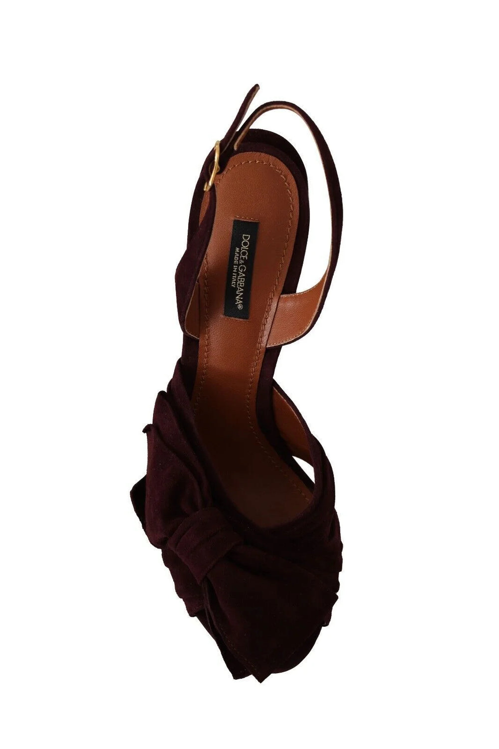 Dolce & Gabbana Dark Purple Suede Ankle Strap Sandals Shoes - EU39/US8.5 - Sandals