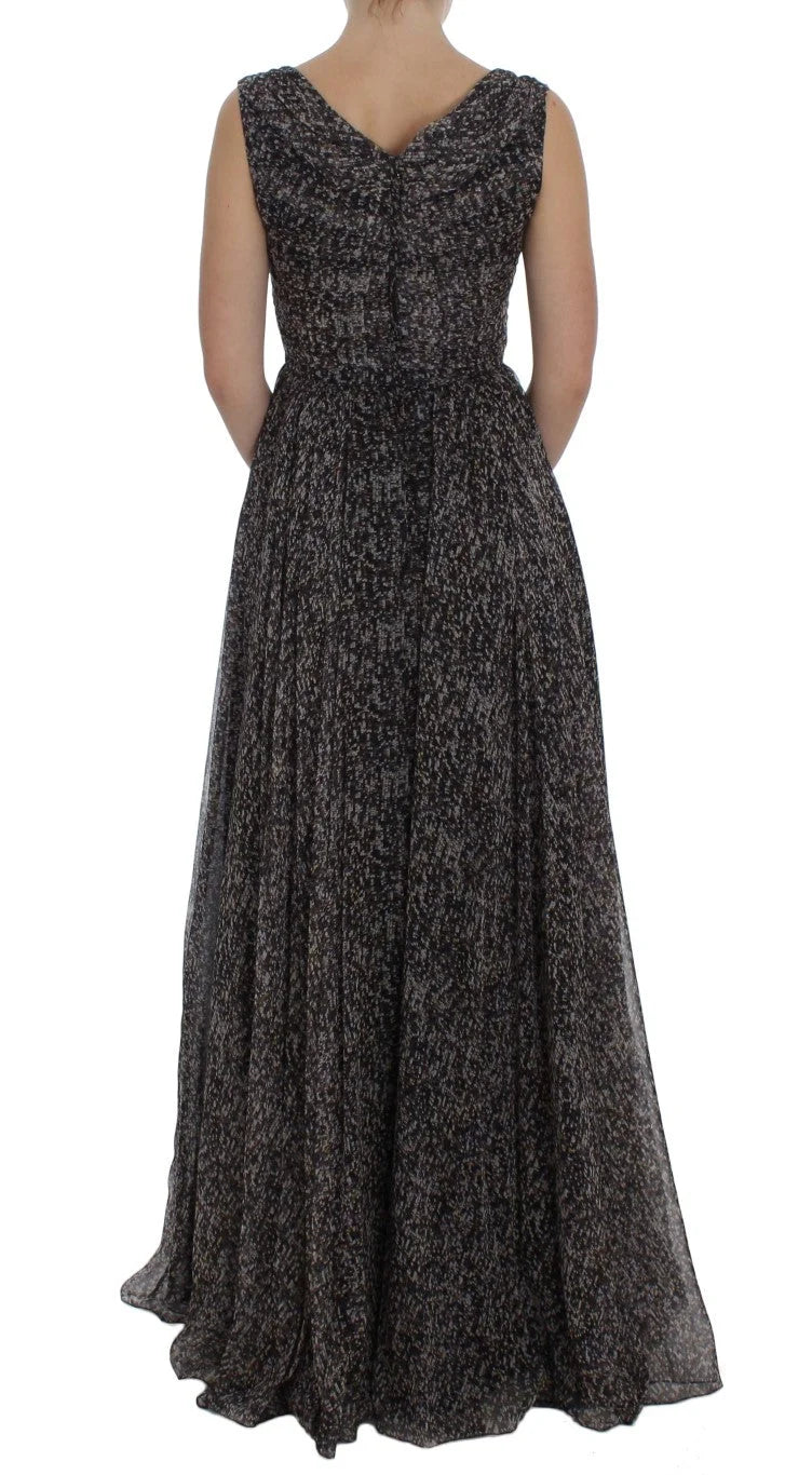 Dolce & Gabbana Dark Silk Shift Gown Full Length Dress - IT40|S - Dresses