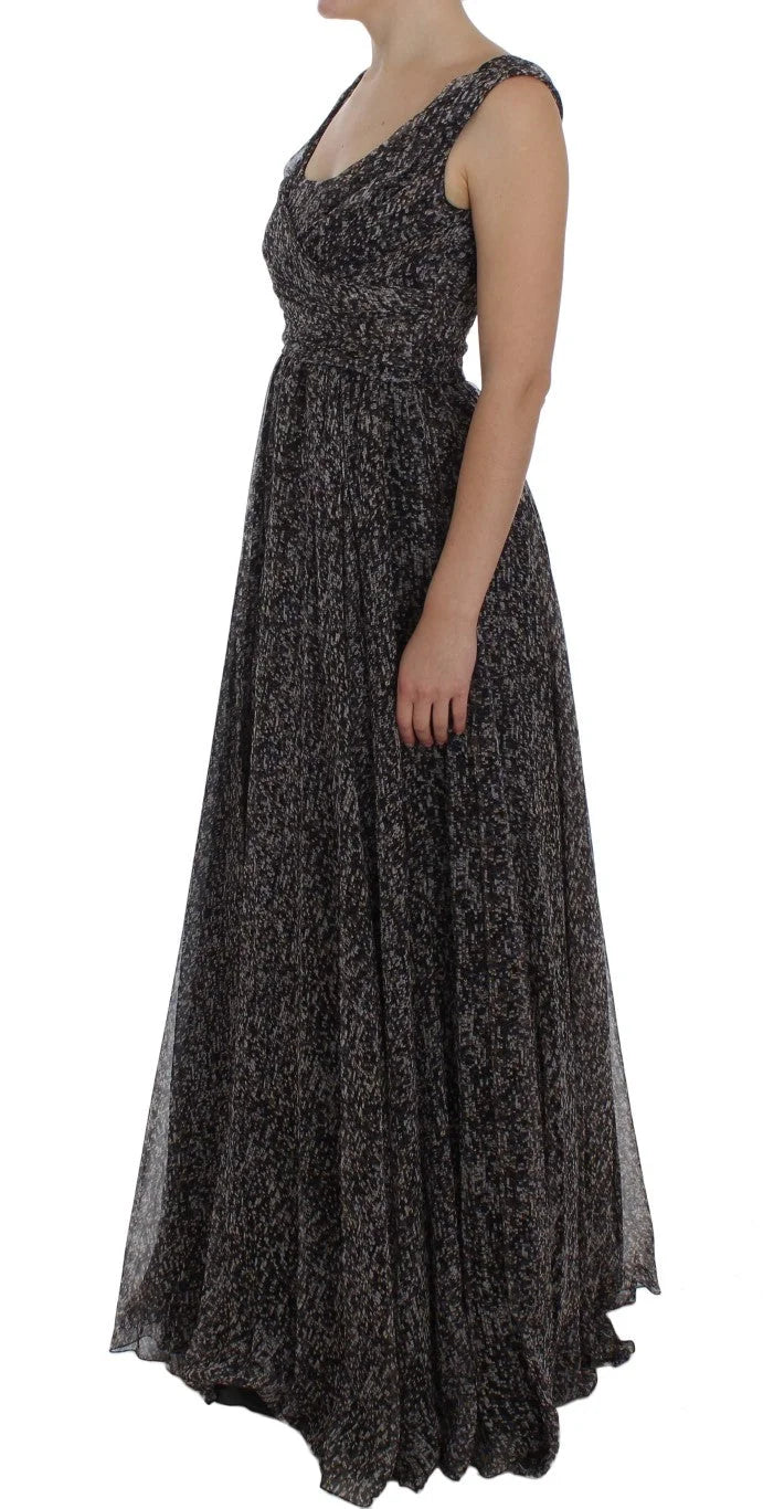 Dolce & Gabbana Dark Silk Shift Gown Full Length Dress - IT40|S - Dresses