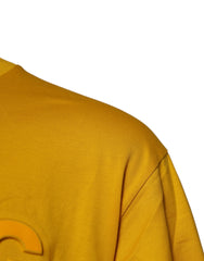 Dolce & Gabbana Dark Yellow Logo Cotton Men Crew Neck T-shirt - T-Shirts