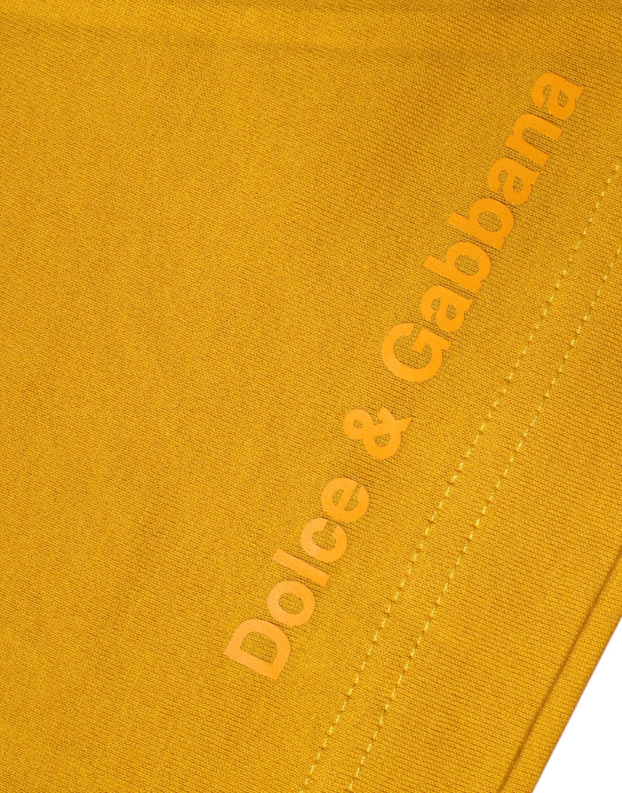 Dolce & Gabbana Dark Yellow Logo Crew Neck Short Sleeves T-shirt - IT46 | S - T-Shirts
