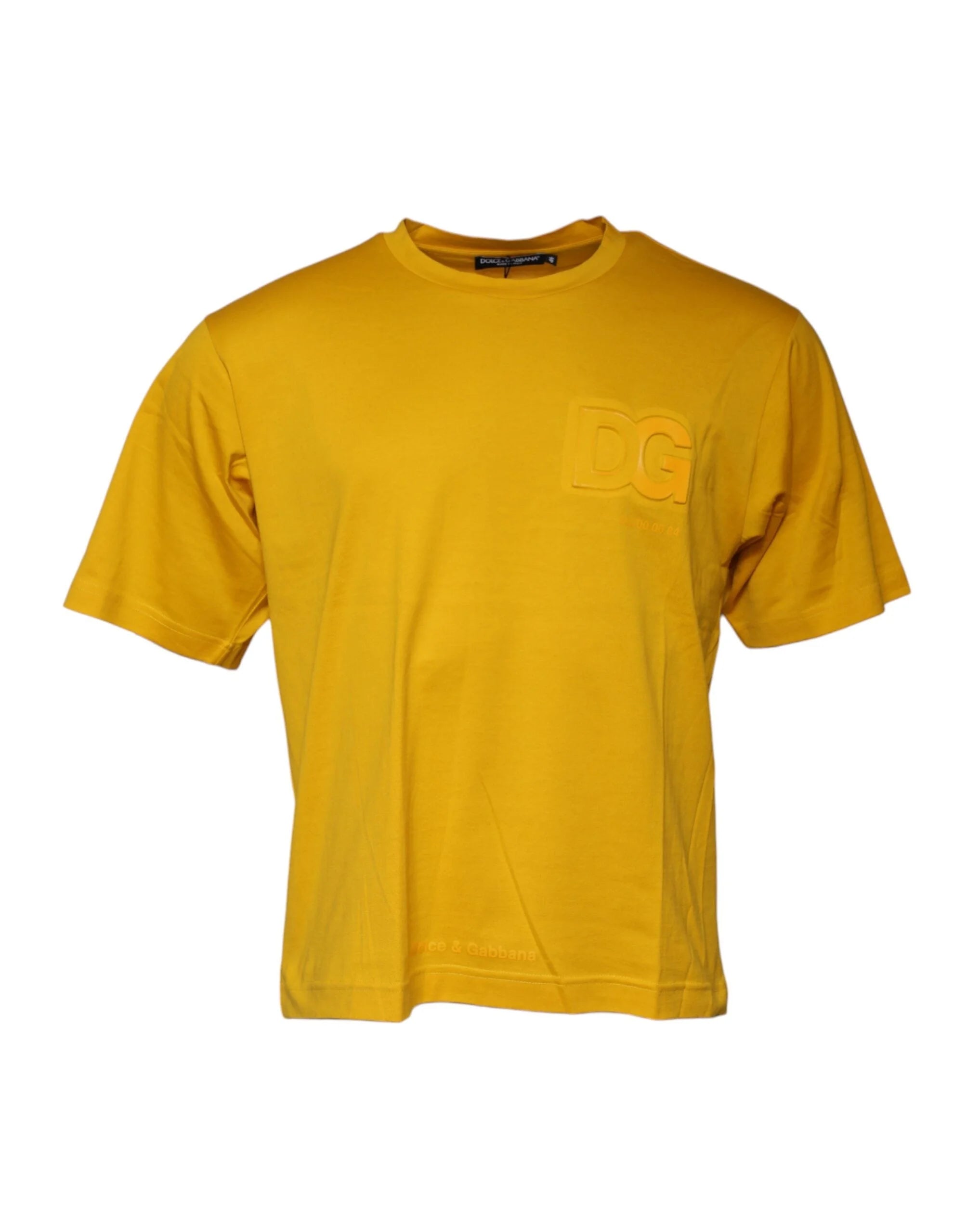 Dolce & Gabbana Dark Yellow Logo Crew Neck Short Sleeves T-shirt - IT46 | S - T-Shirts