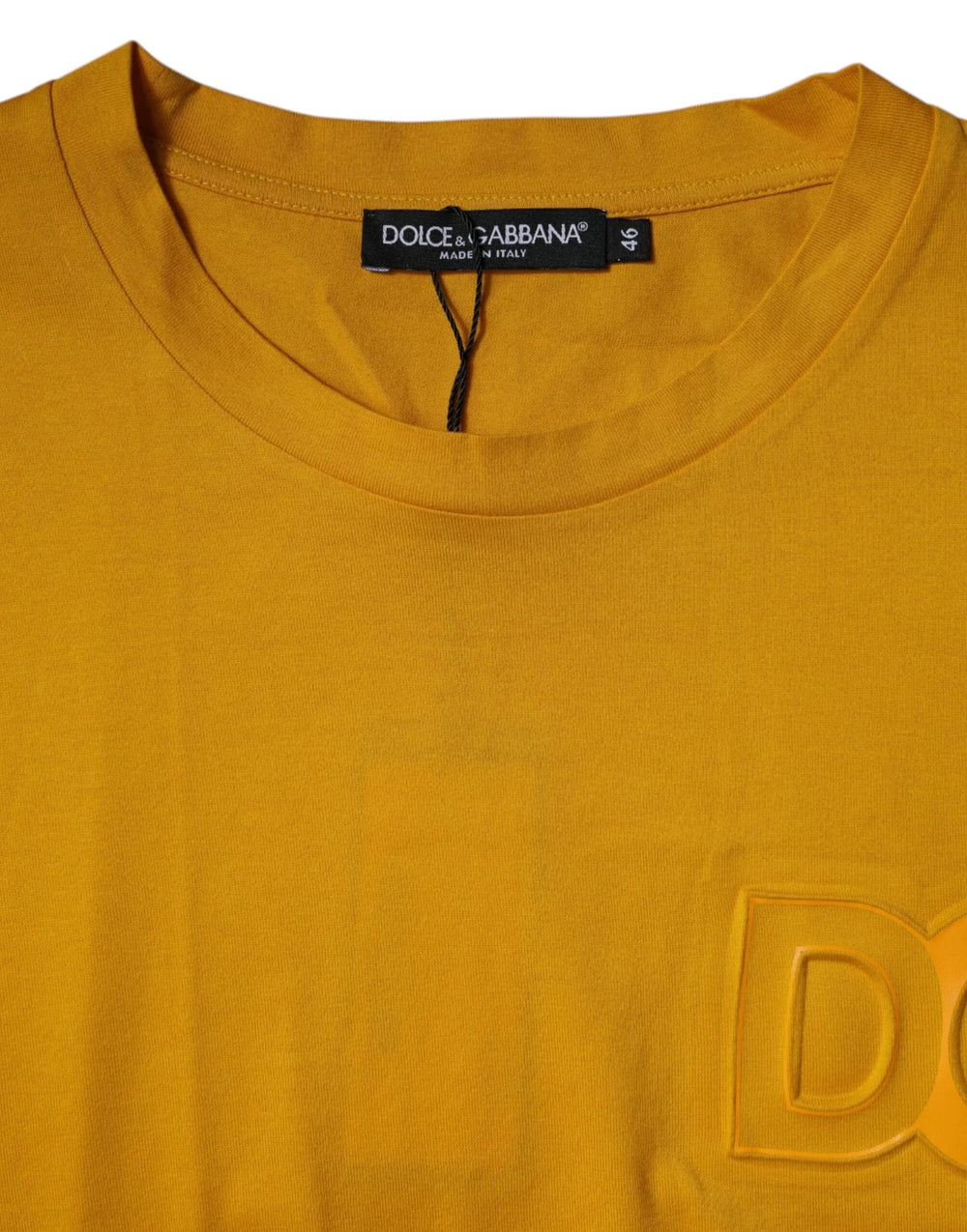 Dolce & Gabbana Dark Yellow Logo Crew Neck Short Sleeves T-shirt - IT46 | S - T-Shirts