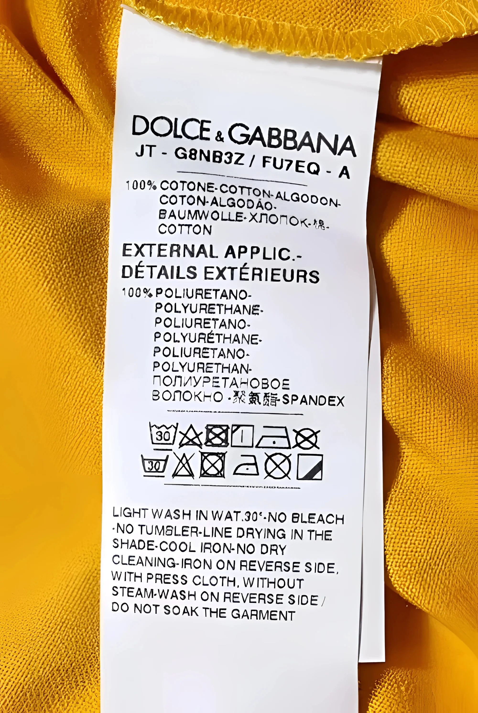 Dolce & Gabbana Dark Yellow Logo Crew Neck Short Sleeves T-shirt - IT46 | S - T-Shirts