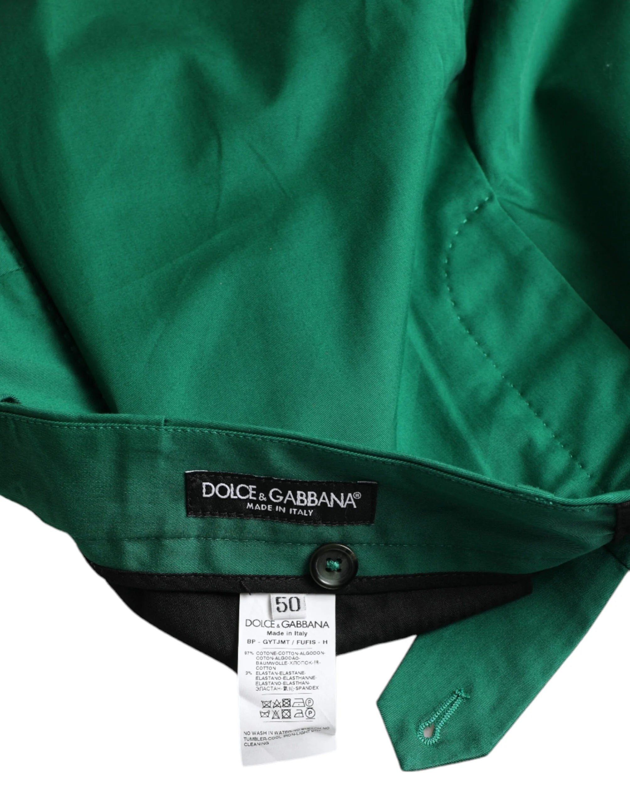 Dolce & Gabbana Deep Green Cotton Stretch Men Bermuda Shorts - Bermudas