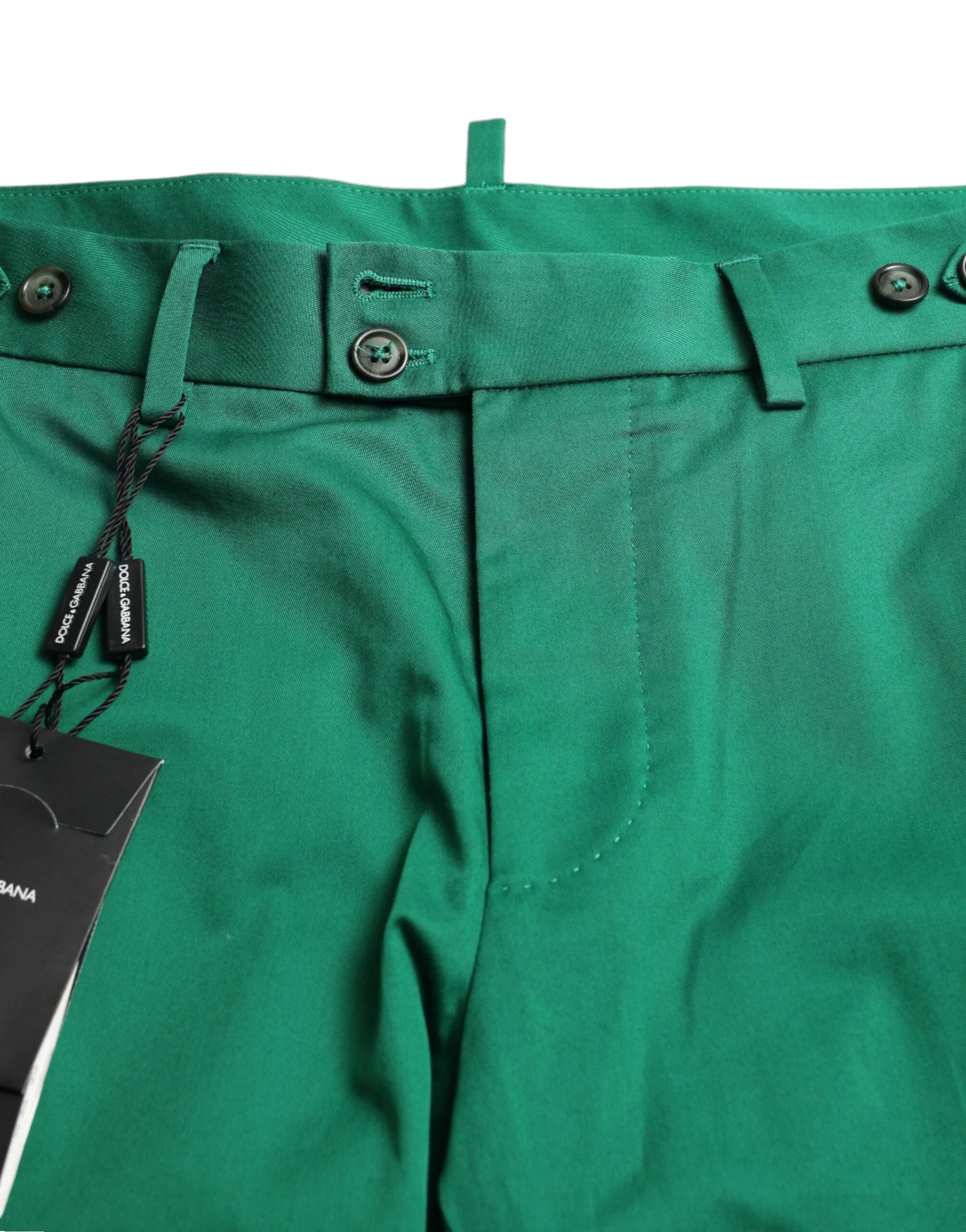 Dolce & Gabbana Deep Green Cotton Stretch Men Bermuda Shorts - Bermudas