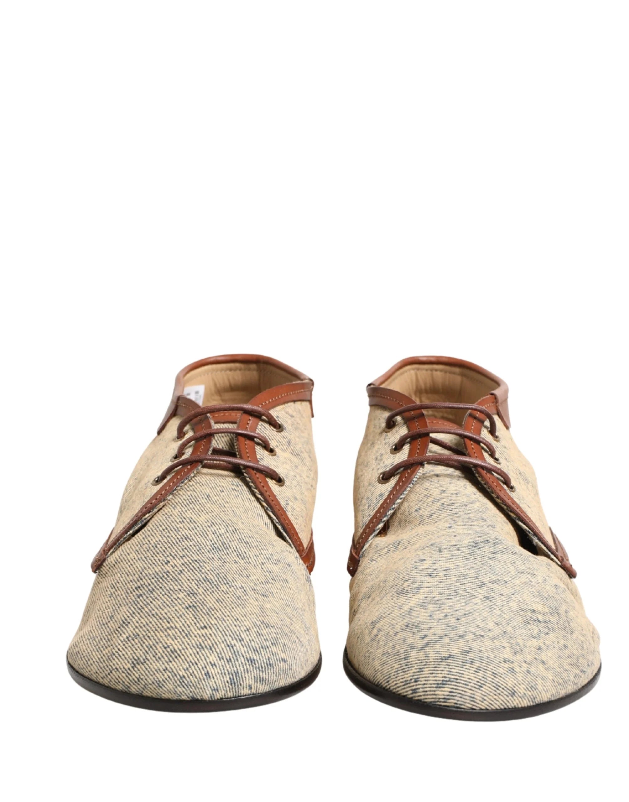 Dolce & Gabbana Denim Navajo Lace-Up Leather Dress Derby Shoes - EU44/US11