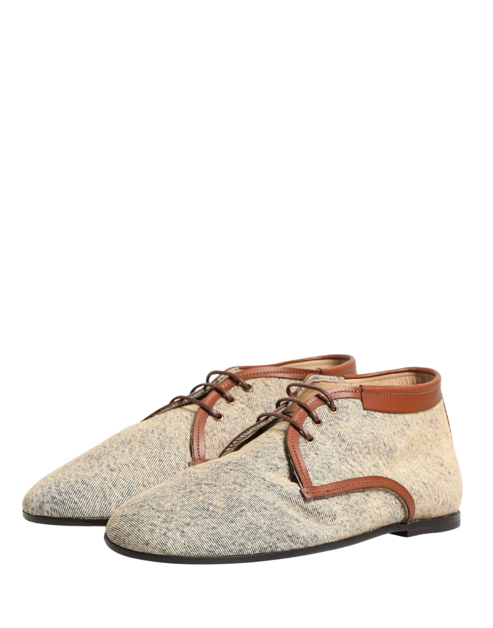 Dolce & Gabbana Denim Navajo Lace-Up Leather Dress Derby Shoes - EU44/US11