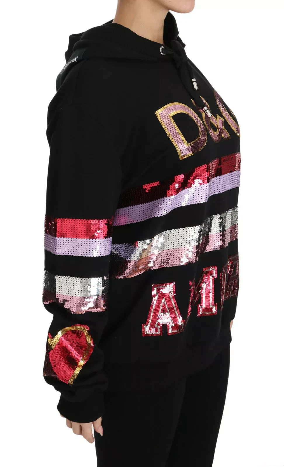 Dolce & Gabbana DG Sequined Hooded Pullover Sweater - Hoodies