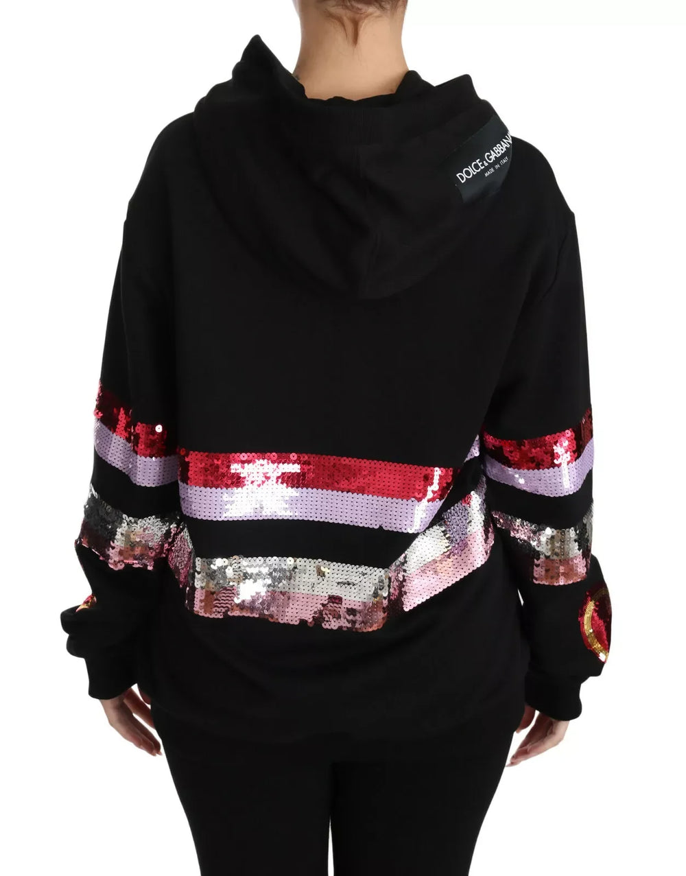 Dolce & Gabbana DG Sequined Hooded Pullover Sweater - Hoodies