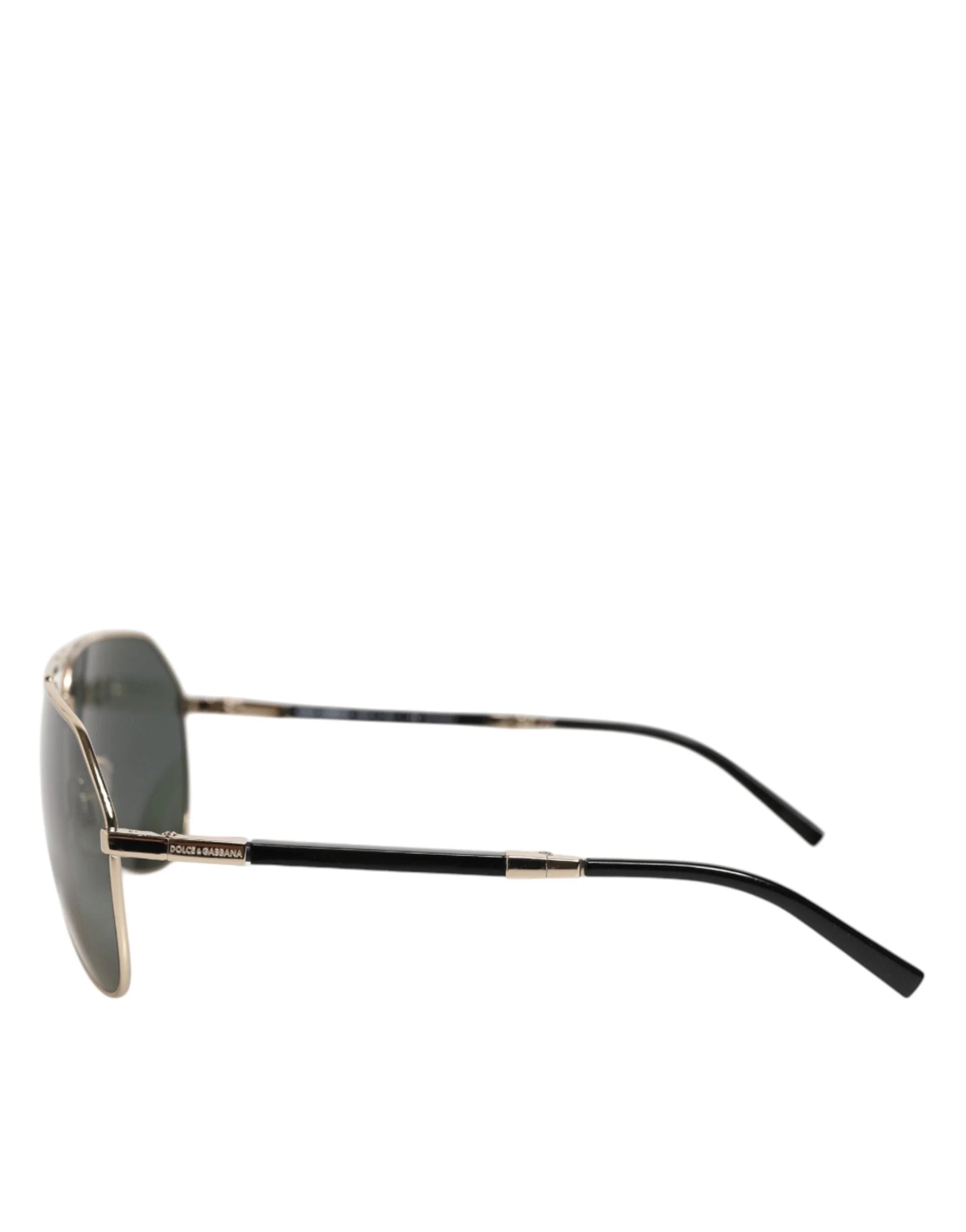 Dolce & Gabbana DG2106K Black Gold Plated Polarized MetalFrame Sunglasses - Sunglasses