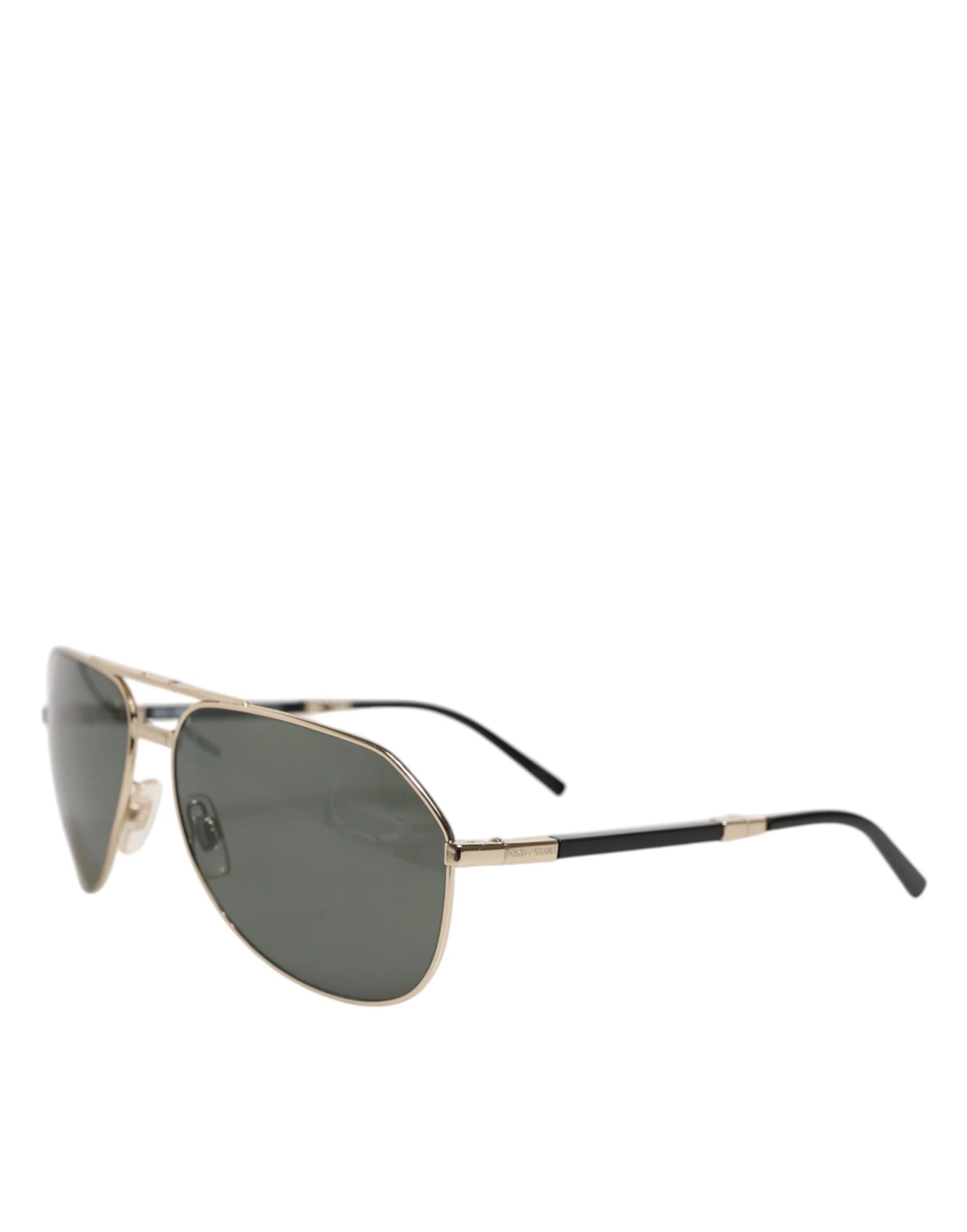 Dolce & Gabbana DG2106K Black Gold Plated Polarized MetalFrame Sunglasses - Sunglasses