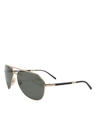 Dolce & Gabbana DG2106K Black Gold Plated Polarized MetalFrame Sunglasses - Sunglasses
