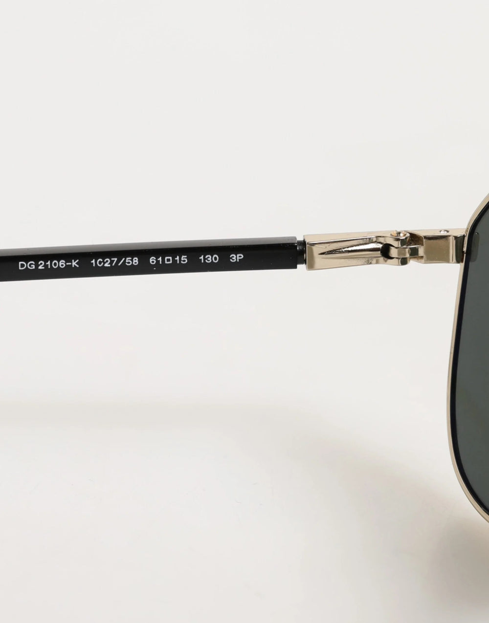 Dolce & Gabbana DG2106K Black Gold Plated Polarized MetalFrame Sunglasses - Sunglasses