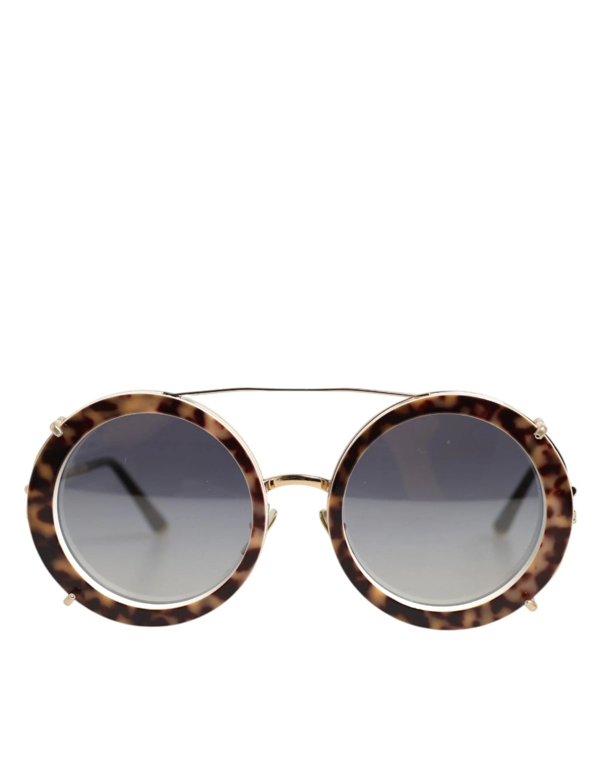 Dolce & Gabbana DG2198 Brown Leopard Print Gradient Round Sunglasses - Sunglasses