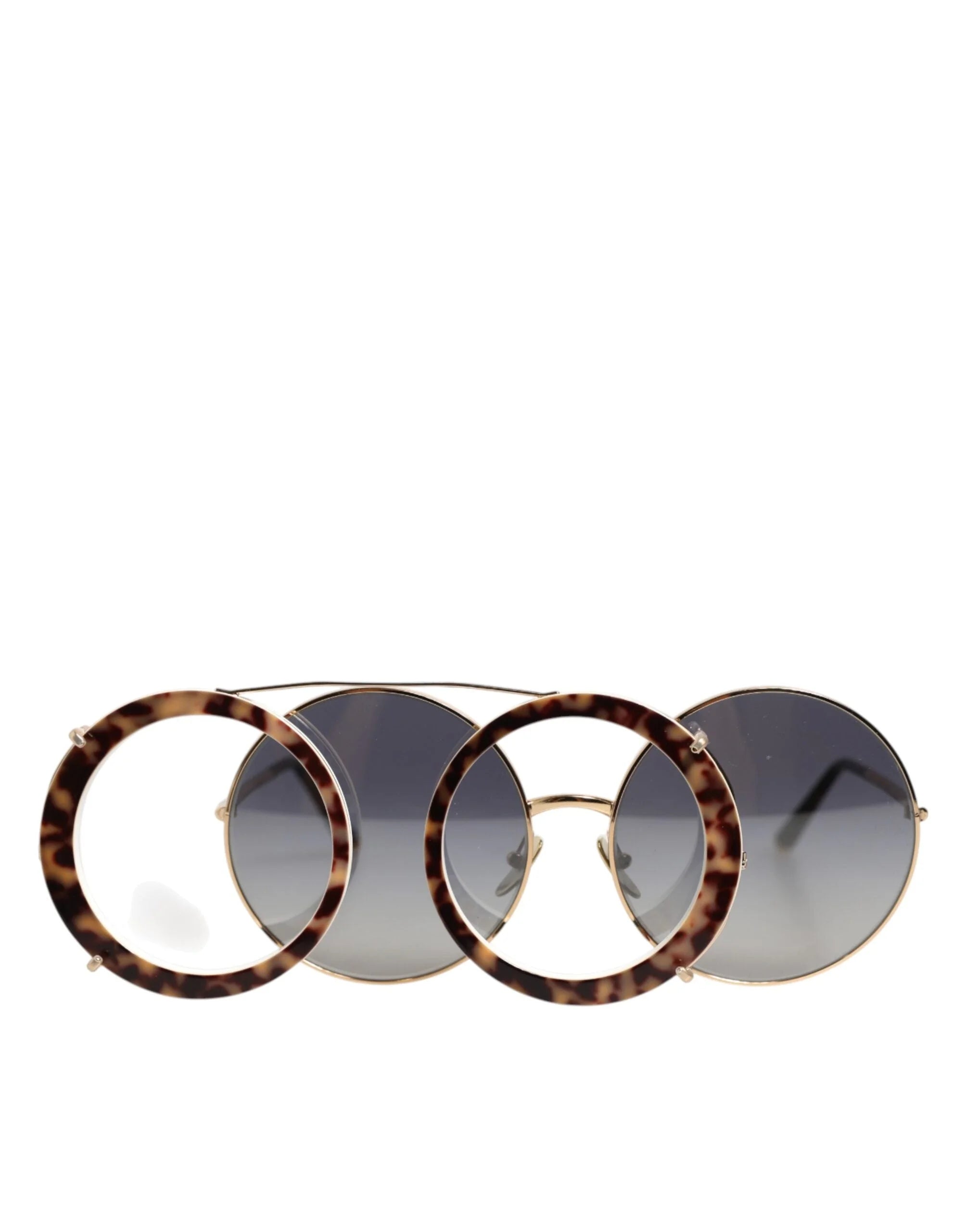 Dolce & Gabbana DG2198 Brown Leopard Print Gradient Round Sunglasses - Sunglasses