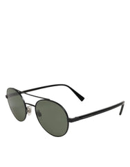 Dolce & Gabbana DG2245 Matte Black Steel Frame Gray Lens Sunglasses - Sunglasses