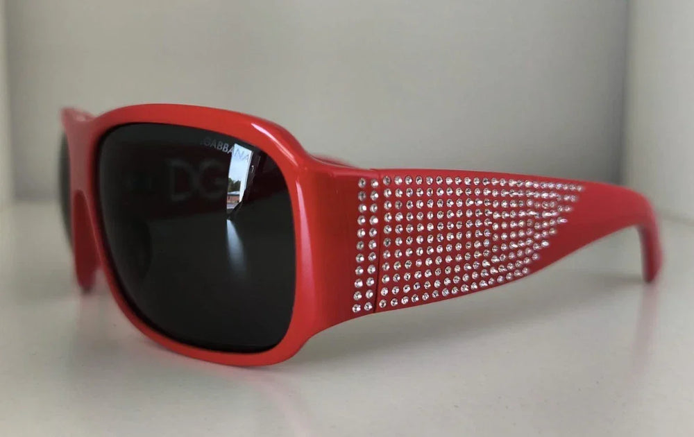 Dolce & Gabbana DG4027 Red Crystal Black Lens Shades Sunglasses - Sunglasses