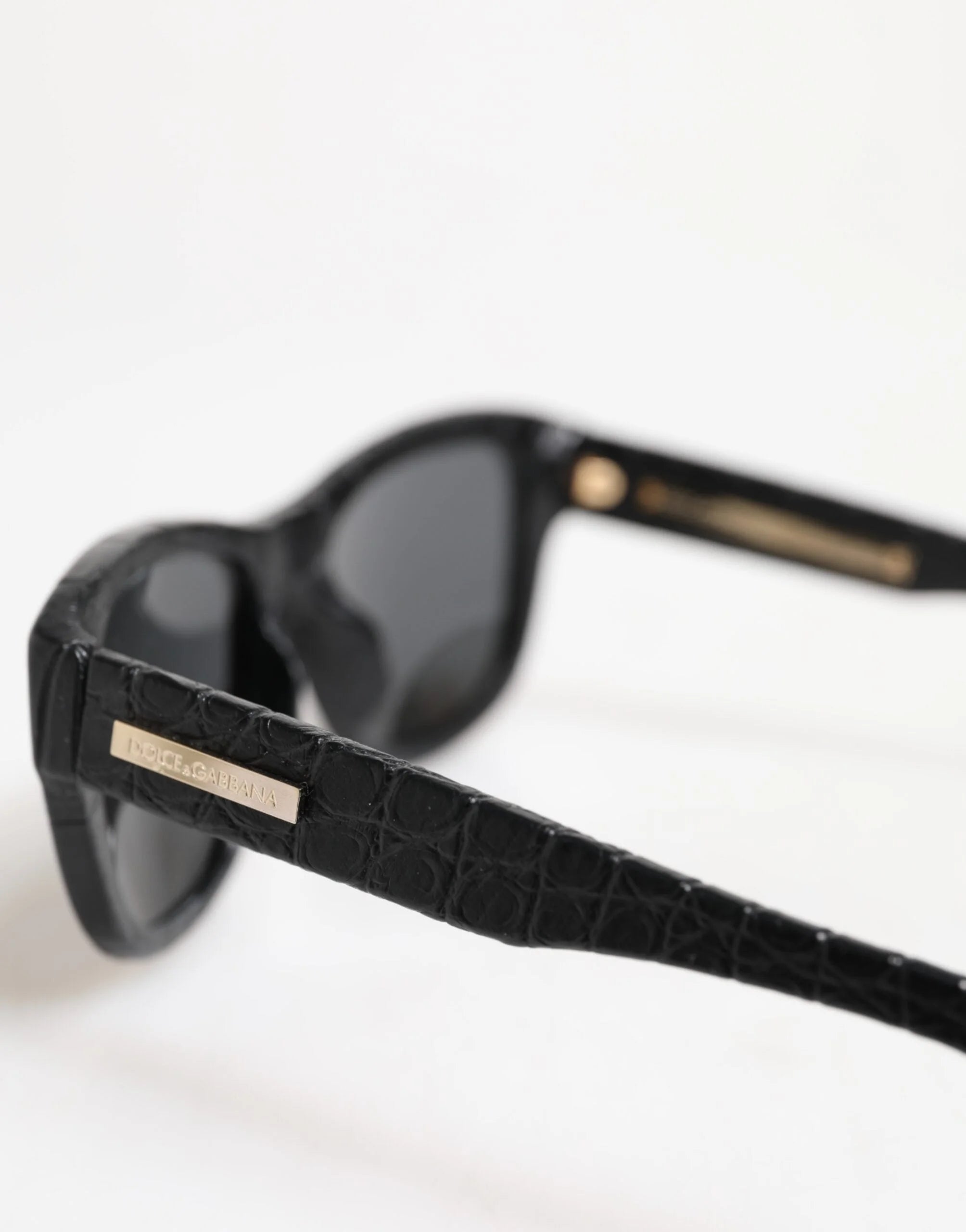 Dolce & Gabbana DG4177 Black Leather Frame Tinted Lens Sunglasses - Sunglasses