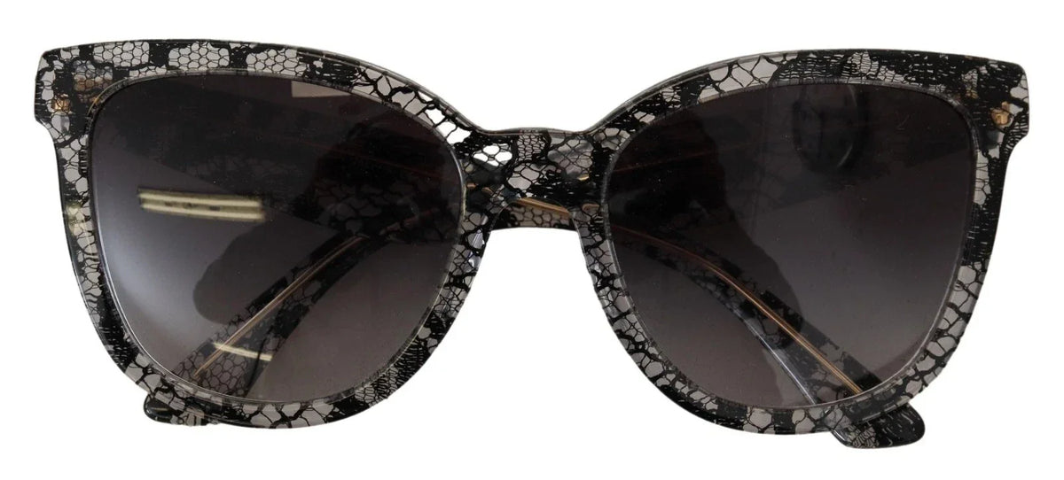 Dolce & Gabbana DG4190 Black Lace Acetate Crystal Round Sunglasses