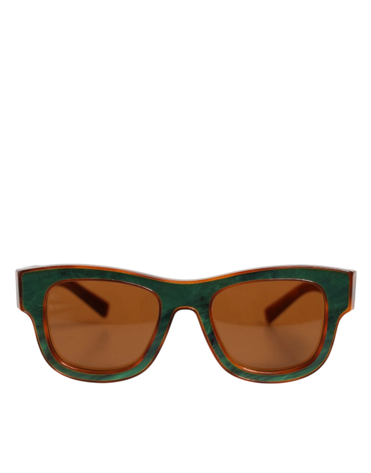 Dolce & Gabbana DG4391 Green Brown Acetate Square Frame Unisex Sunglasses - Sunglasses