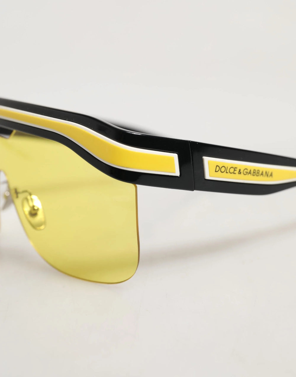 Dolce & Gabbana DG6162 Shield Black Yellow White Polyamide Sunglasses - Sunglasses