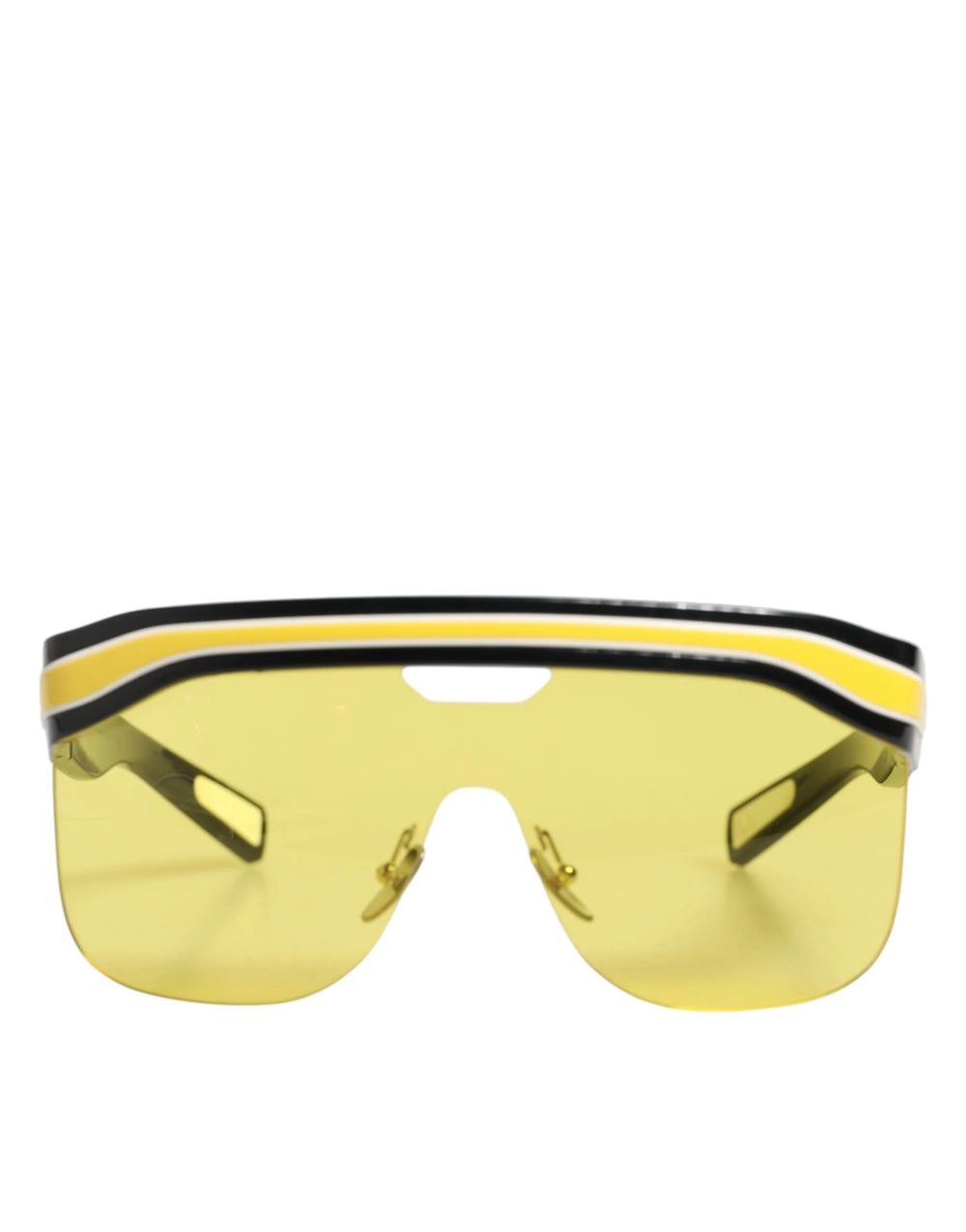 Dolce & Gabbana DG6162 Shield Black Yellow White Polyamide Sunglasses - Sunglasses