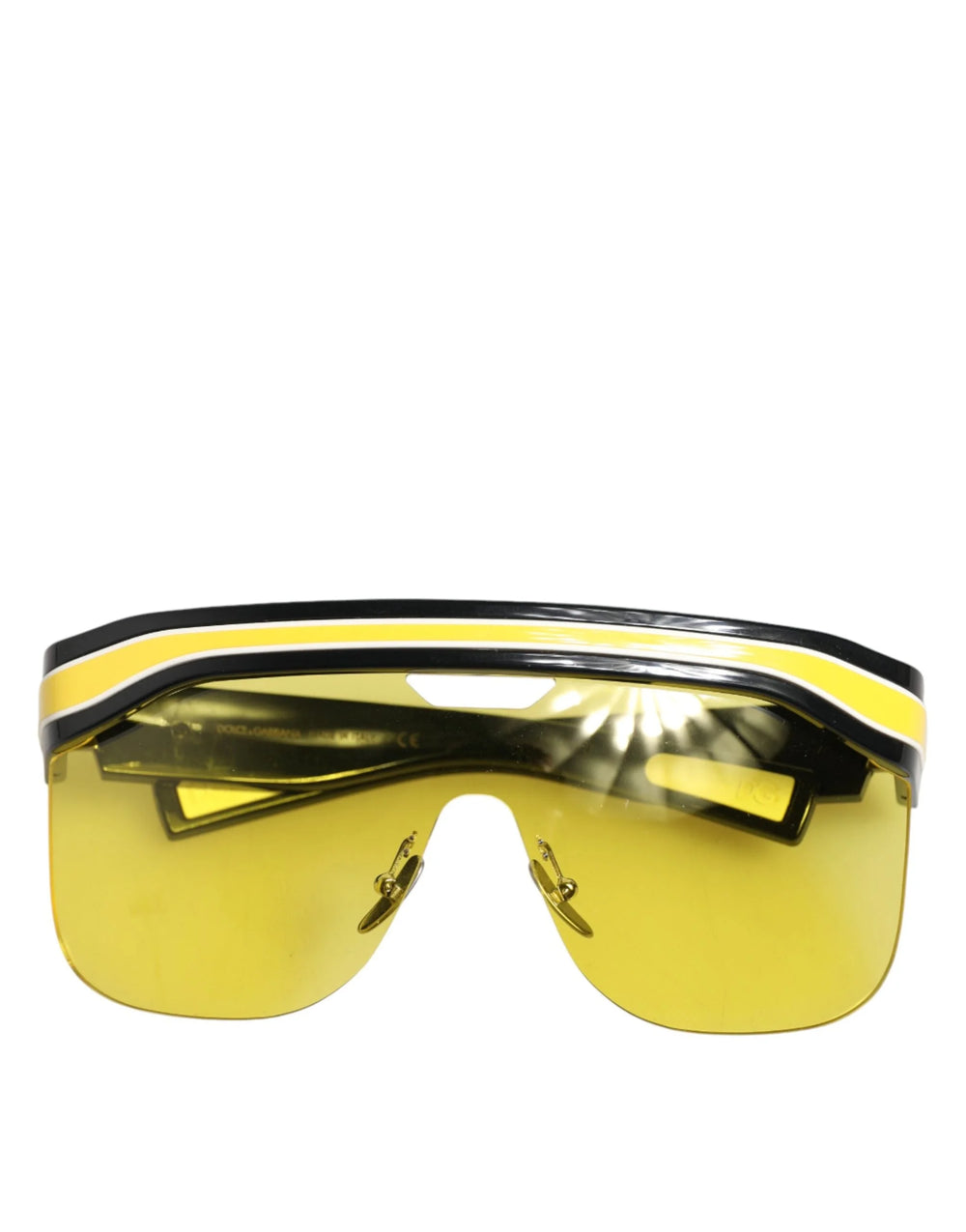 Dolce & Gabbana DG6162 Shield Black Yellow White Polyamide Sunglasses - Sunglasses