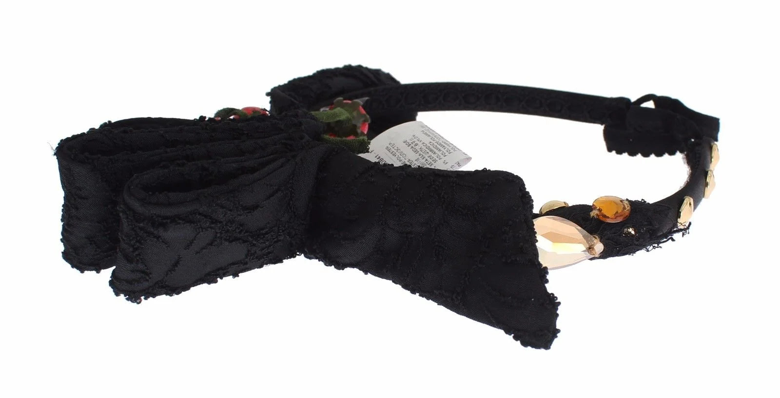 Dolce & Gabbana Diadem Headband Tiara Berry Fruit Crystal Bow Hair - Headbands