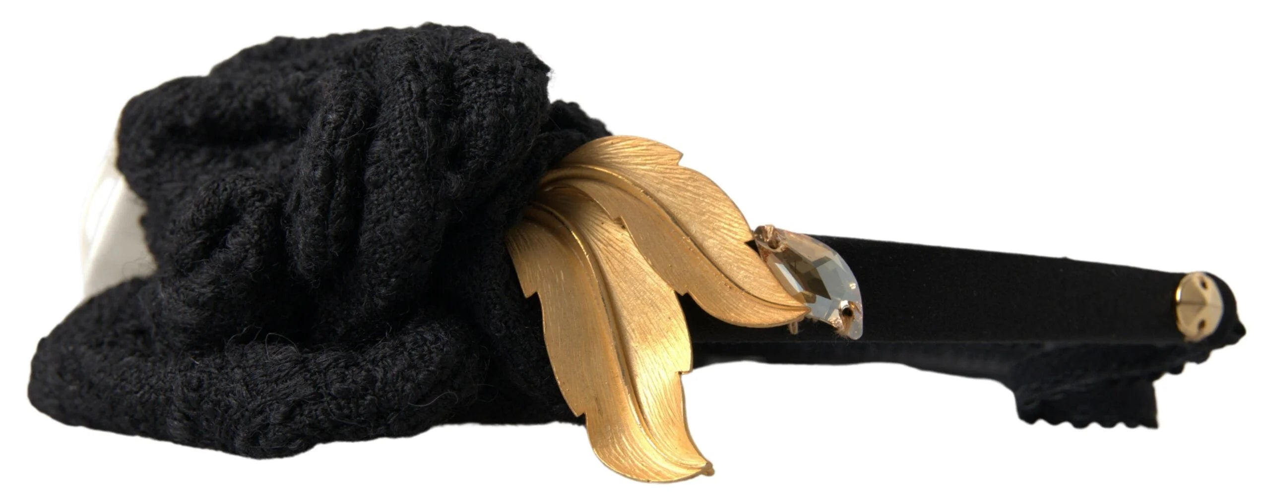 Dolce & Gabbana Diadem Headband Tiara White Rose Crystal Hair Gold - Headbands