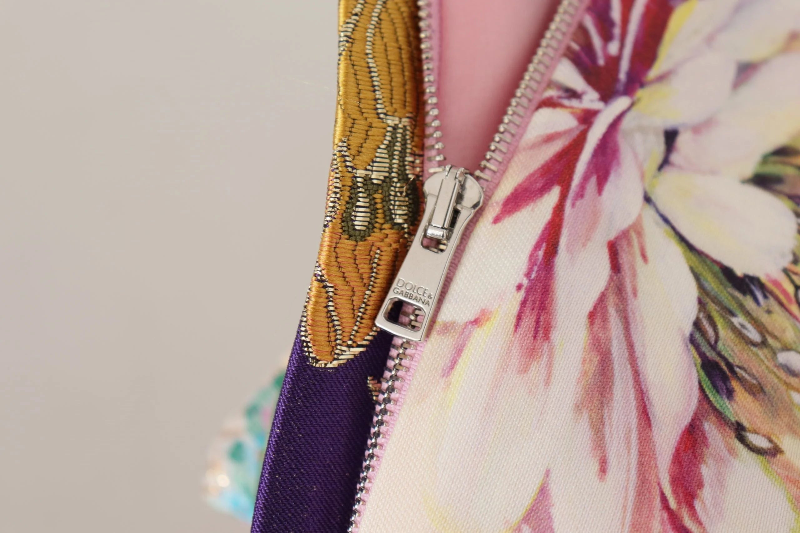 Dolce & Gabbana Dress Midi Patchwork Floral Jaquard Silk - Dresses