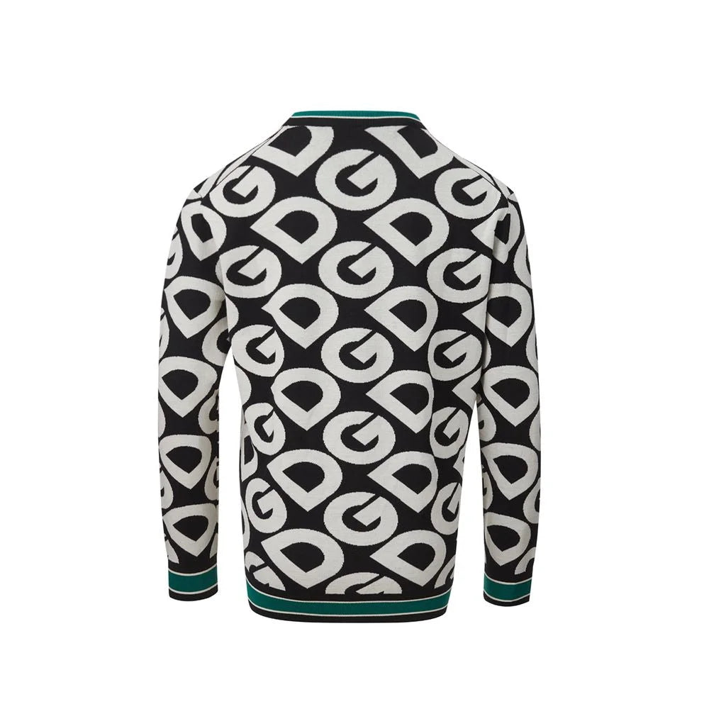 Dolce & Gabbana Elegant Black Cotton Sweater for Sophisticated Style - IT42|M - Sweaters