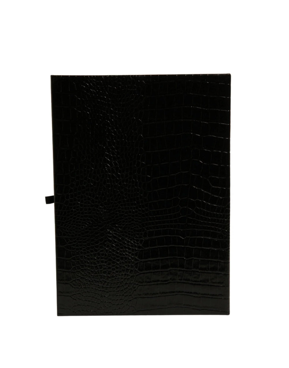 Dolce & Gabbana Elegant Black Leather Logo Plaque Holder Catalogue Case - Padfolios