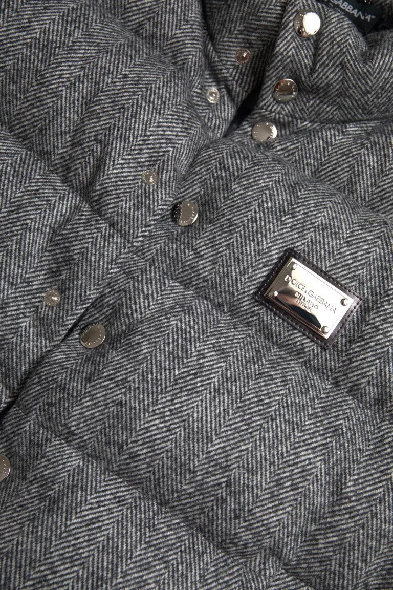 Dolce & Gabbana Elegant Chevron Knit Wool Blend Vest Jacket - IT56 | XL