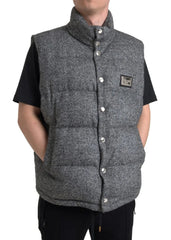 Dolce & Gabbana Elegant Chevron Knit Wool Blend Vest Jacket - IT56 | XL