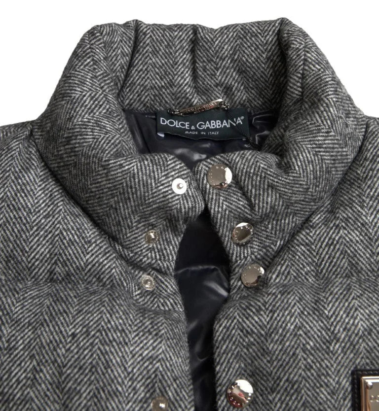 Dolce & Gabbana Elegant Chevron Knit Wool Blend Vest Jacket - IT56 | XL