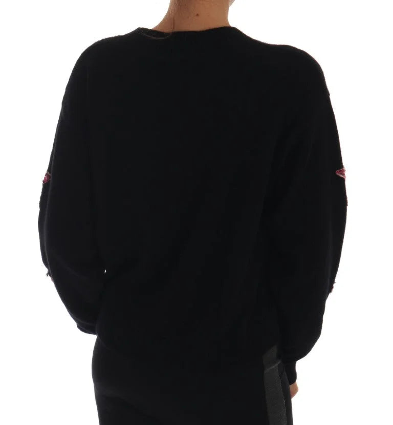 Dolce & Gabbana Fairy Tale Crystal Black Cashmere Sweater - Sweaters
