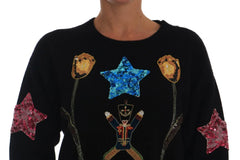 Dolce & Gabbana Fairy Tale Crystal Black Cashmere Sweater - Sweaters